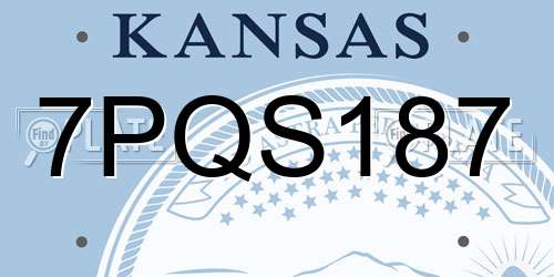 7PQS187 Kansas License Plate