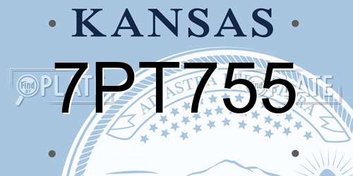 7PT755 Kansas License Plate