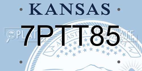 7PTT85 Kansas License Plate