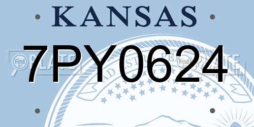 7PY0624 Kansas License Plate