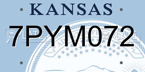7PYM072 Kansas License Plate
