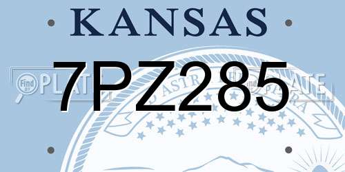 7PZ285 Kansas License Plate