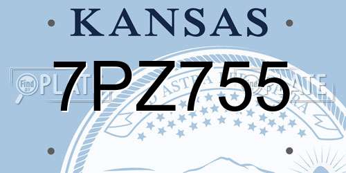 7PZ755 Kansas License Plate