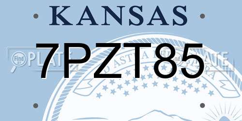 7PZT85 Kansas License Plate