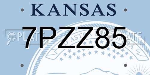 7PZZ85 Kansas License Plate
