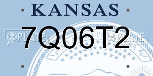7Q06T2 Kansas License Plate