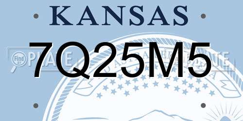 7Q25M5 Kansas License Plate