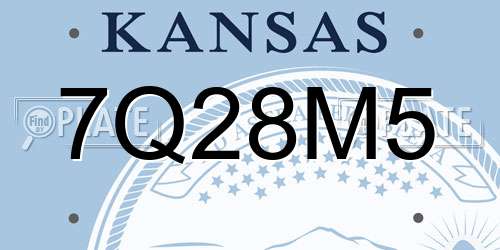 7Q28M5 Kansas License Plate