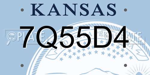 7Q55D4 Kansas License Plate