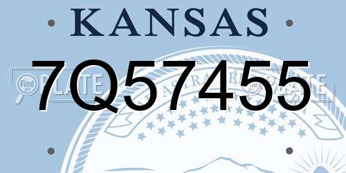 7Q57455 Kansas License Plate