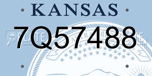 7Q57488 Kansas License Plate