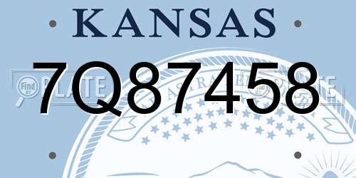 7Q87458 Kansas License Plate