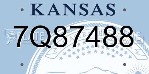 7Q87488 Kansas License Plate