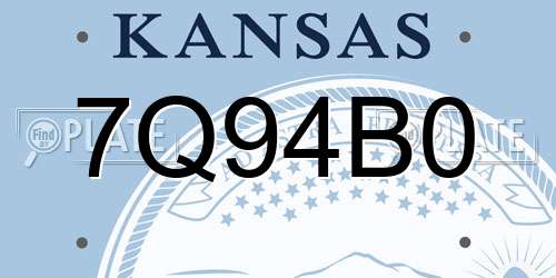 7Q94B0 Kansas License Plate