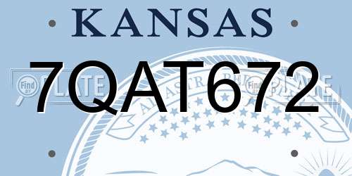 7QAT672 Kansas License Plate
