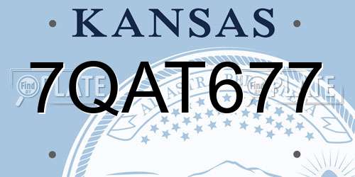 7QAT677 Kansas License Plate