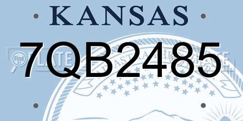 7QB2485 Kansas License Plate