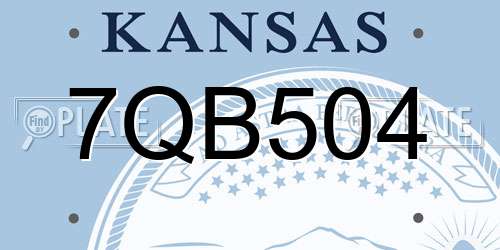 7QB504 Kansas License Plate