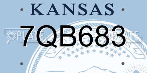 7QB683 Kansas License Plate