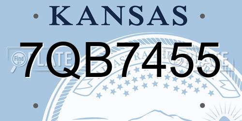 7QB7455 Kansas License Plate