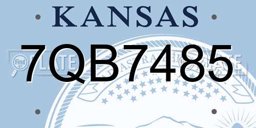 7QB7485 Kansas License Plate