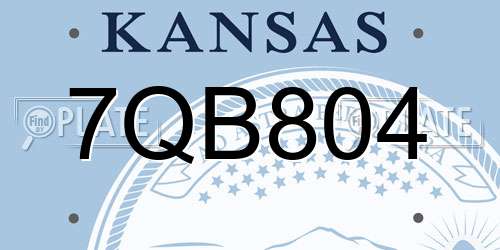7QB804 Kansas License Plate