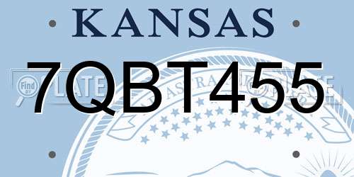 7QBT455 Kansas License Plate