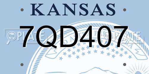 7QD407 Kansas License Plate