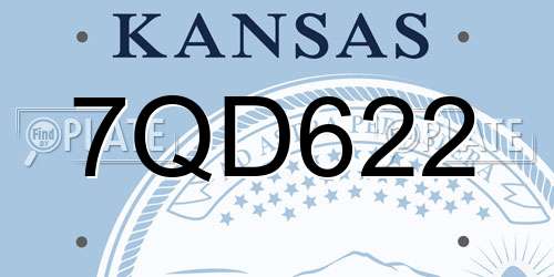 7QD622 Kansas License Plate