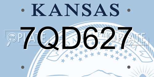 7QD627 Kansas License Plate