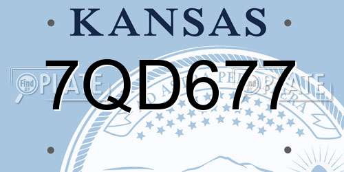 7QD677 Kansas License Plate