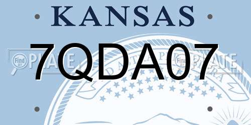 7QDA07 Kansas License Plate
