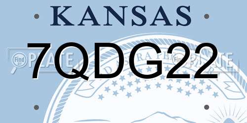 7QDG22 Kansas License Plate