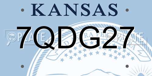 7QDG27 Kansas License Plate