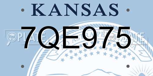 7QE975 Kansas License Plate