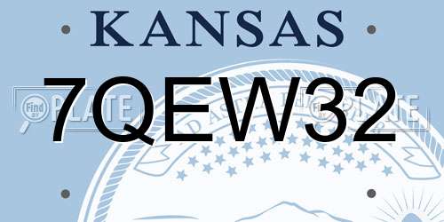 7QEW32 Kansas License Plate
