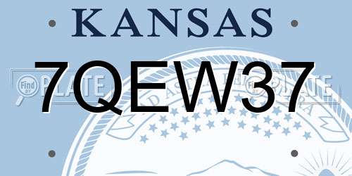 7QEW37 Kansas License Plate
