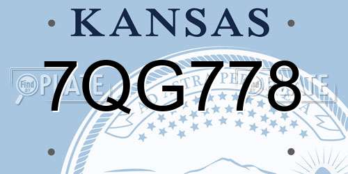 7QG778 Kansas License Plate