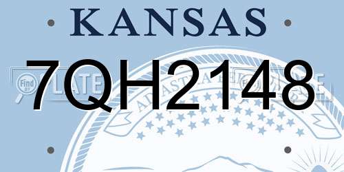 7QH2148 Kansas License Plate
