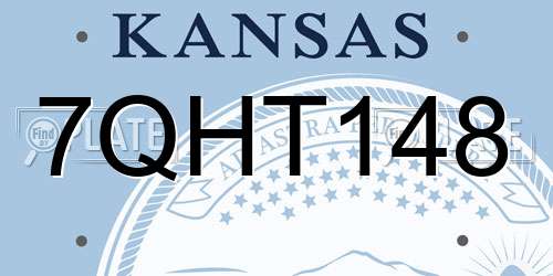 7QHT148 Kansas License Plate