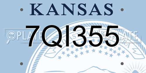 7QI355 Kansas License Plate
