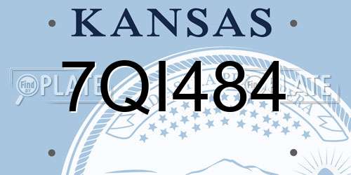 7QI484 Kansas License Plate