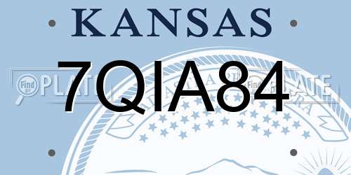 7QIA84 Kansas License Plate