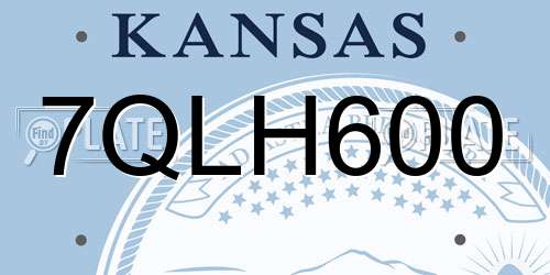 7QLH600 Kansas License Plate