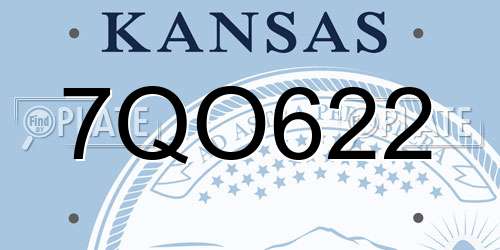 7QO622 Kansas License Plate