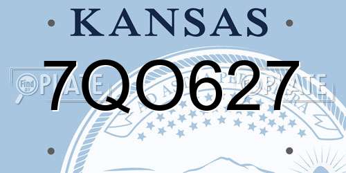 7QO627 Kansas License Plate