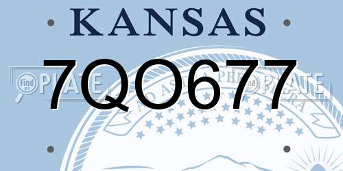 7QO677 Kansas License Plate