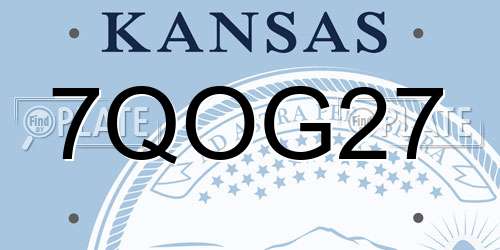 7QOG27 Kansas License Plate