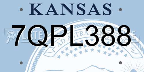 7QPL388 Kansas License Plate