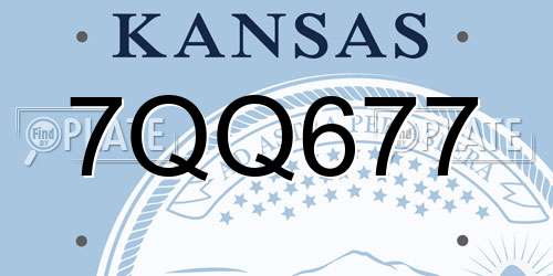 7QQ677 Kansas License Plate